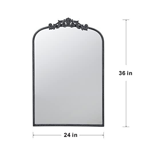 24" x 36" Classic Design Mirror with and Baroque Inspired Frame for Bathroom, Entryway Console Lean Against Wall