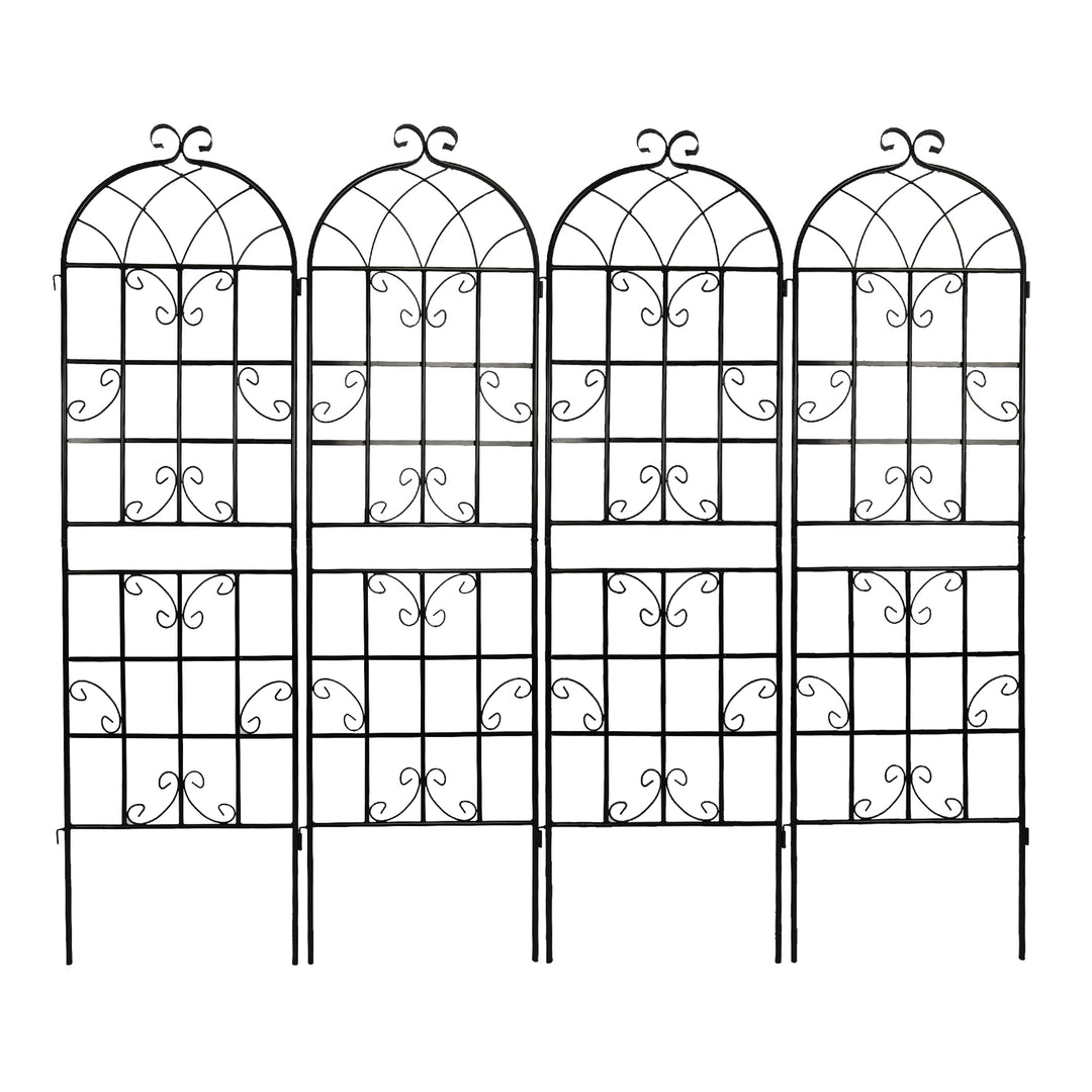 2 Pack Metal Garden Trellis 71" x 19.7" Rustproof Trellis for Climbing Plants Outdoor Flower Support Black