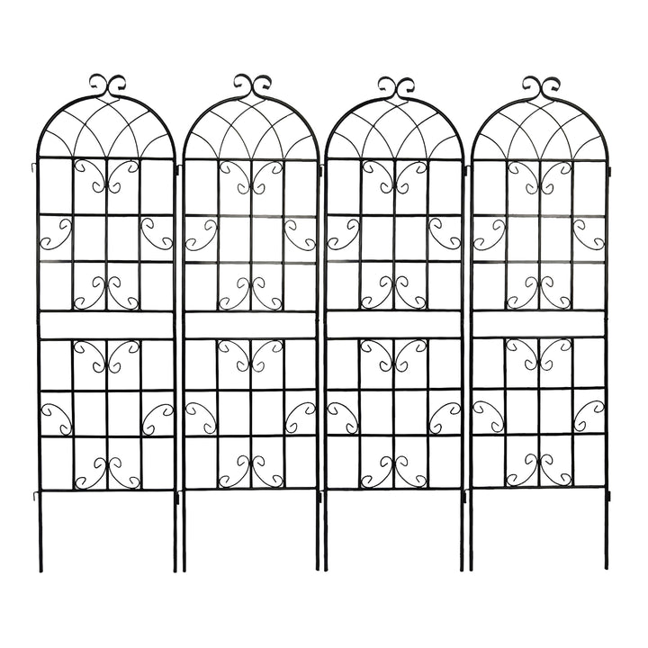 2 Pack Metal Garden Trellis 71" x 19.7" Rustproof Trellis for Climbing Plants Outdoor Flower Support Black