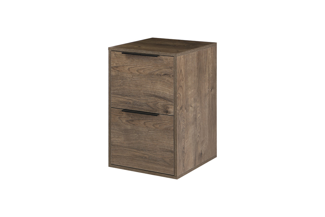 D400mm WOOD FILE CABINET 2 DRAWERS  Grey