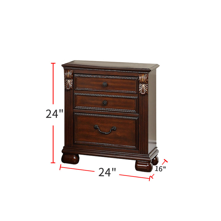 Barstow 2-Drawer Wood Nightstand in Cherry Finish