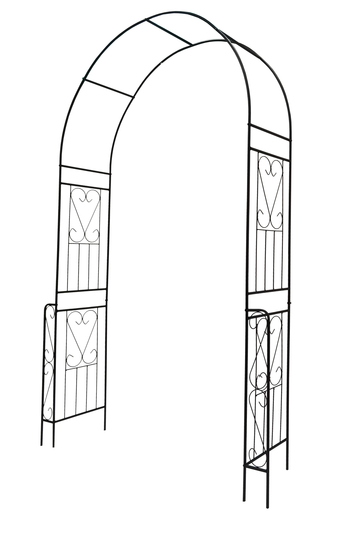 Metal Garden Arch W55'' x H94.5'' Garden Arbor Trellis Climbing Plants Support Rose Arch Outdoor Arch Black