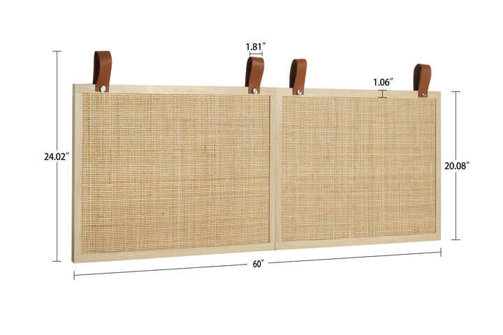 Short double decorative panel,Head board,Natural Rattan, for Bedroom, Living Room,Hallway