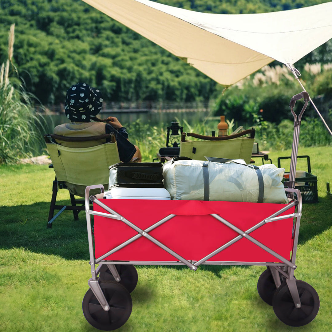 Outdoor Garden Multipurpose Micro Collapsible Beach Trolley Cart Camping Folding Wagon