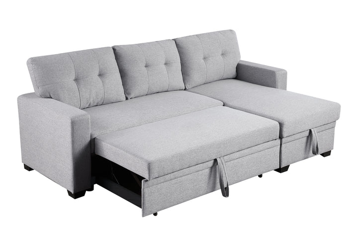 Upholstered Pull out Sectional Sofa with Chaise