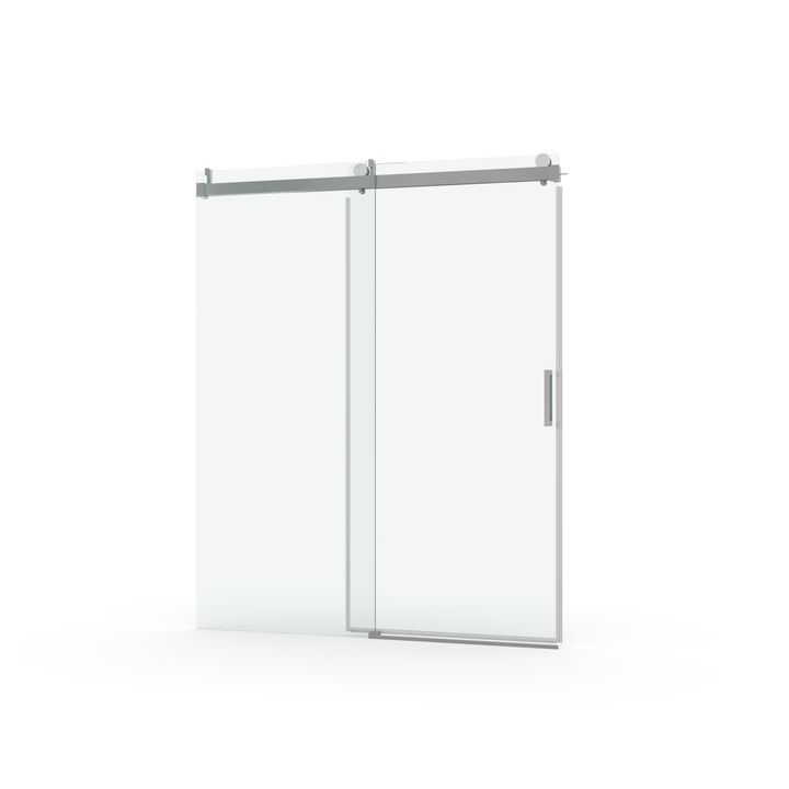 Elan 68 to 72 in. W x 76 in. H Sliding Frameless Soft-Close Shower Door with Premium 3/8 Inch (10mm) Thick Tampered Glass in Brushed Nickel 22D01-72BNX2