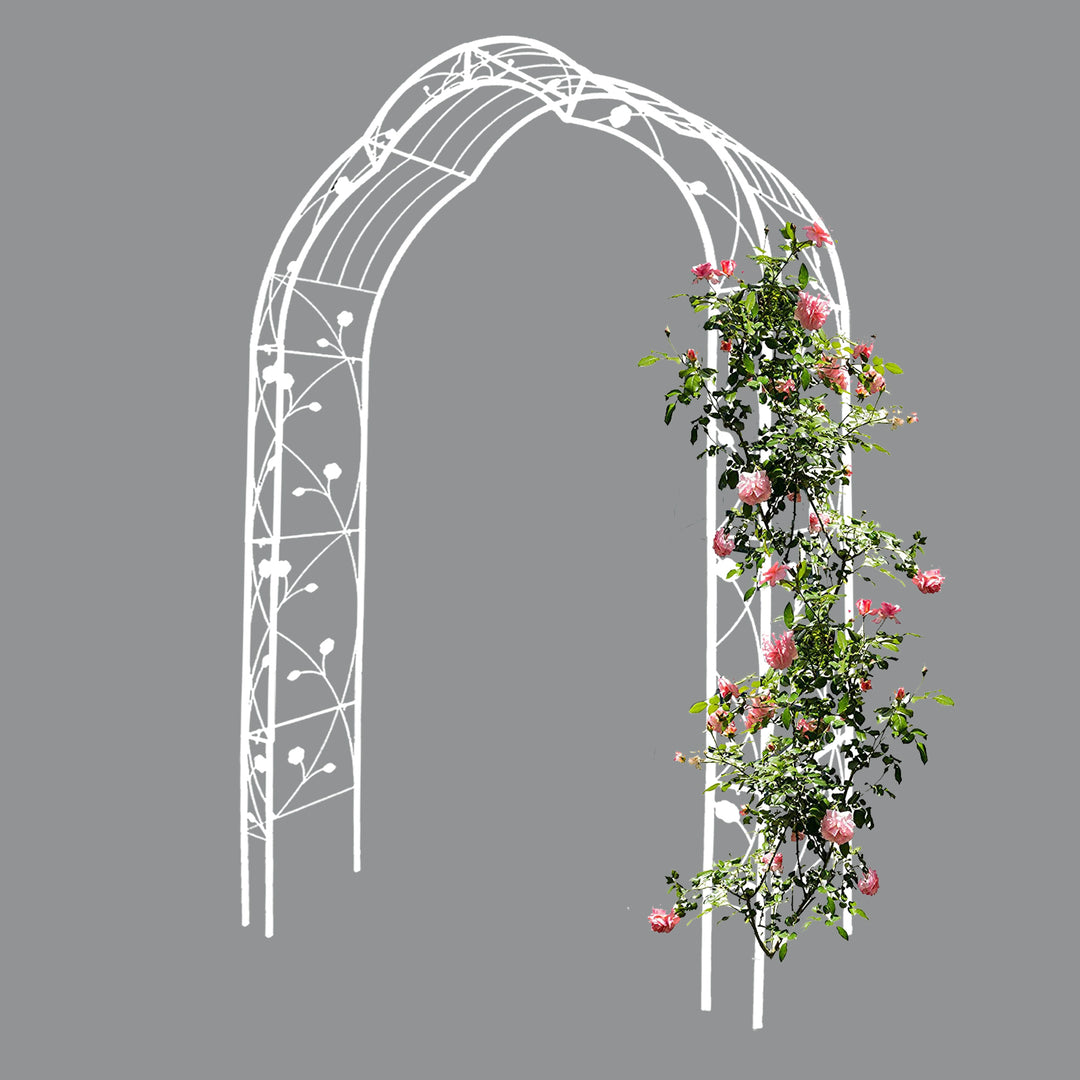 Metal Garden Arch Assemble Freely with 8 Styles Garden Arbor Trellis Climbing Plants Support Rose Arch Outdoor Arch Wedding Arch Party Events Archway White
