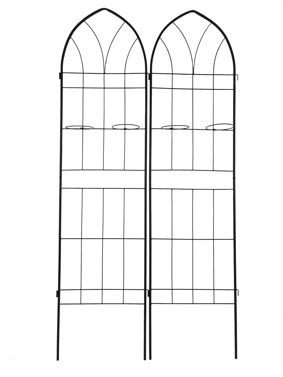 4 Pack Metal Garden Trellis 78.7" x 19.7" Rustproof Trellis for Climbing Plants Outdoor Flower Support Black