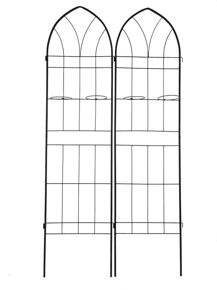 2 Pack Metal Garden Trellis 78.7" x 19.7" Rustproof Trellis for Climbing Plants Outdoor Flower Support Black