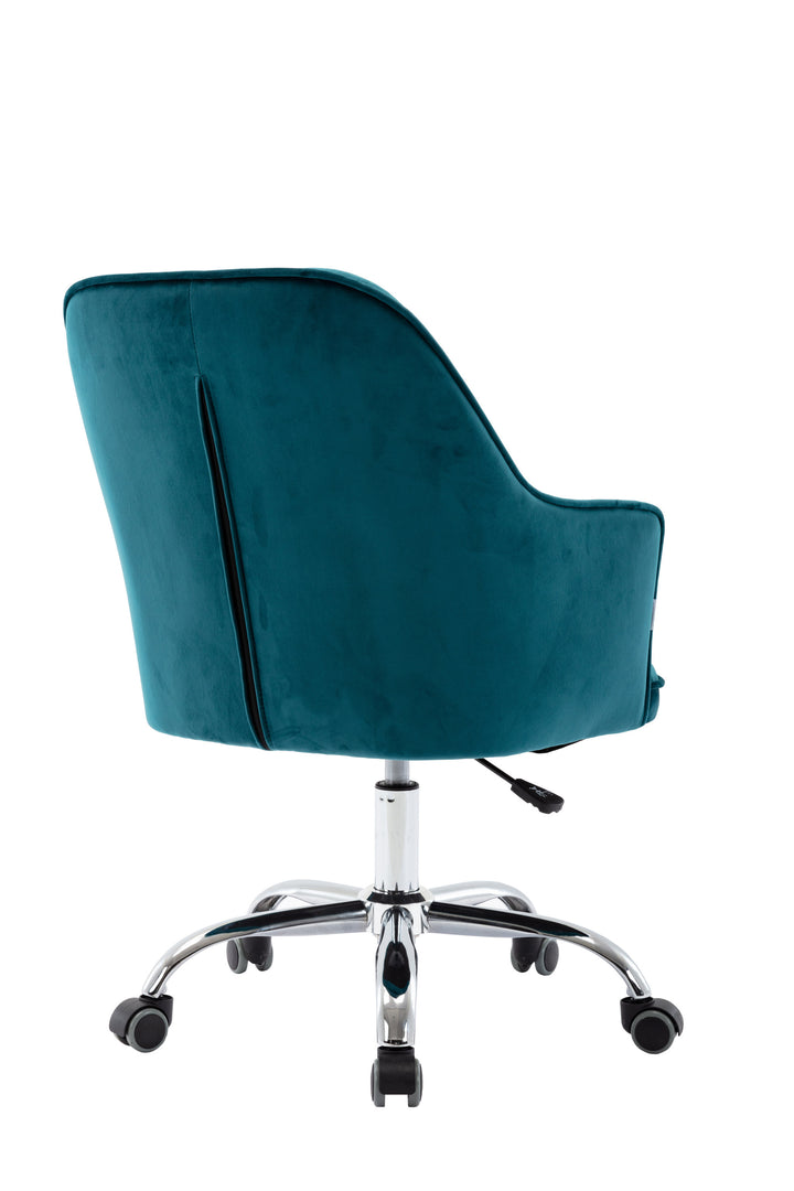 COOLMORE Velvet Swivel Shell Chair for Living Room, Office chair  Modern Leisure Arm Chair LAKE  BLUE