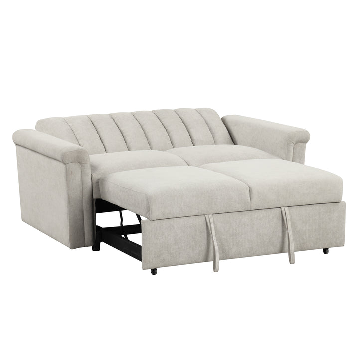 U_STYLE Convertible Soft Cushion Sofa Pull Bed ,for Two People to Sit On