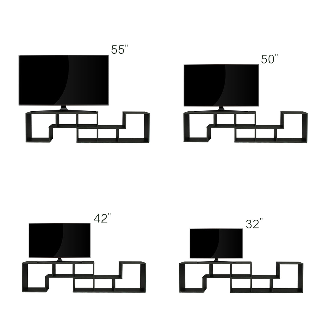 Double L-Shaped TV Stand,Display Shelf ,Bookcase for Home Furniture,Black