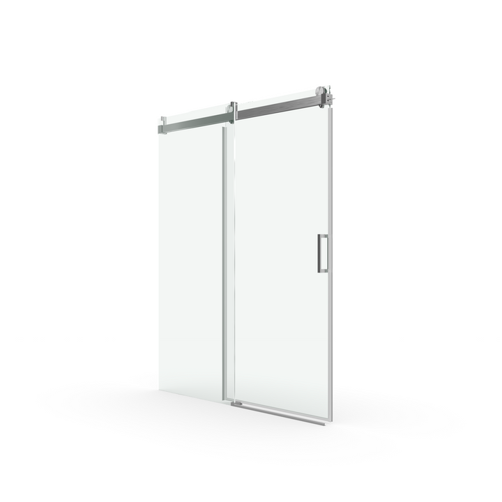 Elan 68 to 72 in. W x 76 in. H Sliding Frameless Soft-Close Shower Door with Premium 3/8 Inch (10mm) Thick Tampered Glass in Brushed Nickel 22D01-72BNX2