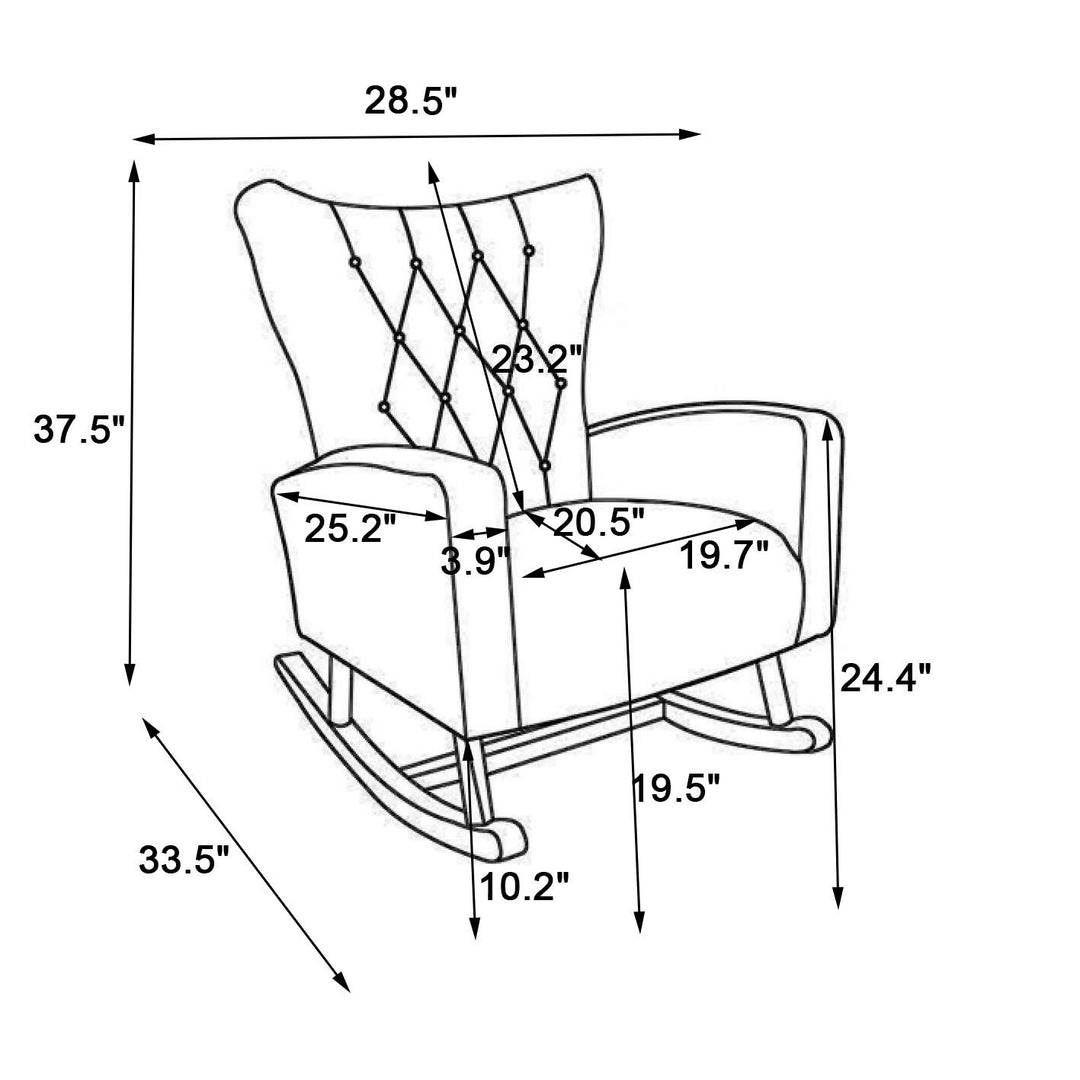 Modern Accent Chair High Backrest Living Room Chair Lounge Arm Rocking Chair