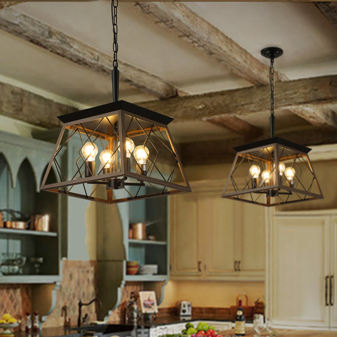 Farmhouse Chandelier 4-Light Vintage Antique Chandeliers Light Fixture For Kitchen Dining Room Living Room(No bulbs)