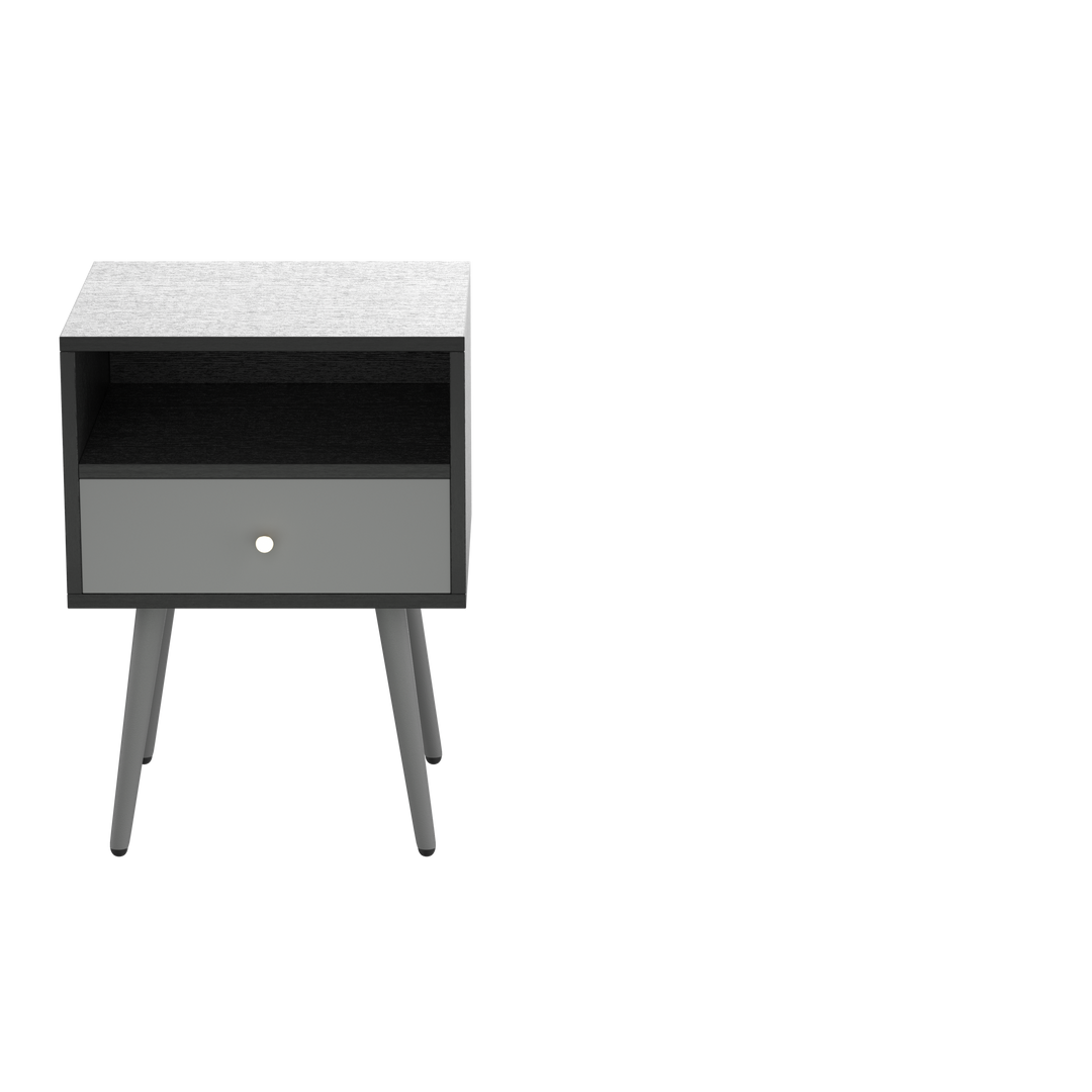 Update Modern Nightstand with 1Drawers, Suitable for Bedroom/Living Room/Side Table (Dark Grey)