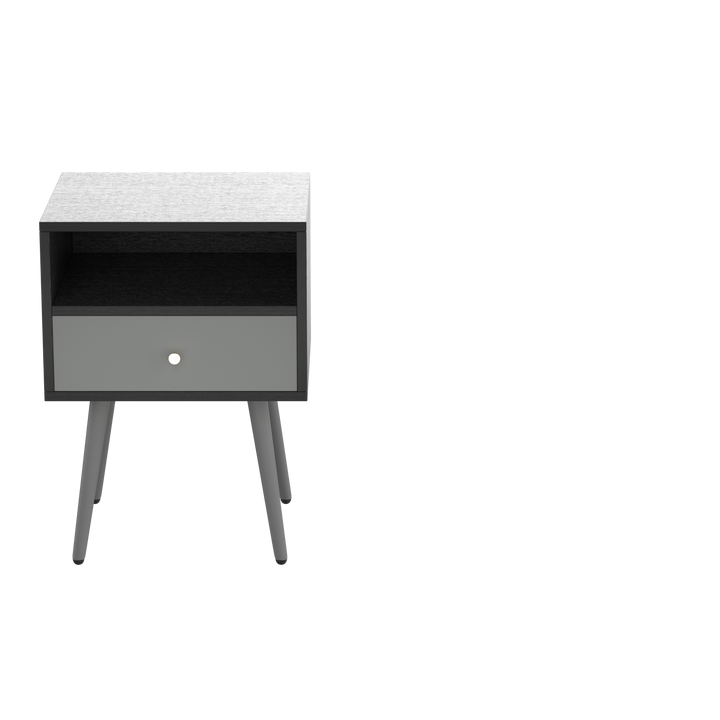 Update Modern Nightstand with 1Drawers, Suitable for Bedroom/Living Room/Side Table (Dark Grey)