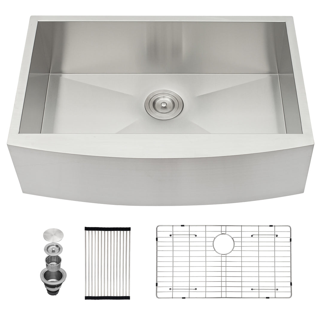 30 Farmhouse Sink - 30 Inch Kitchen Sink Stainless Steel 18 gauge Apron Front Kitchen Sink