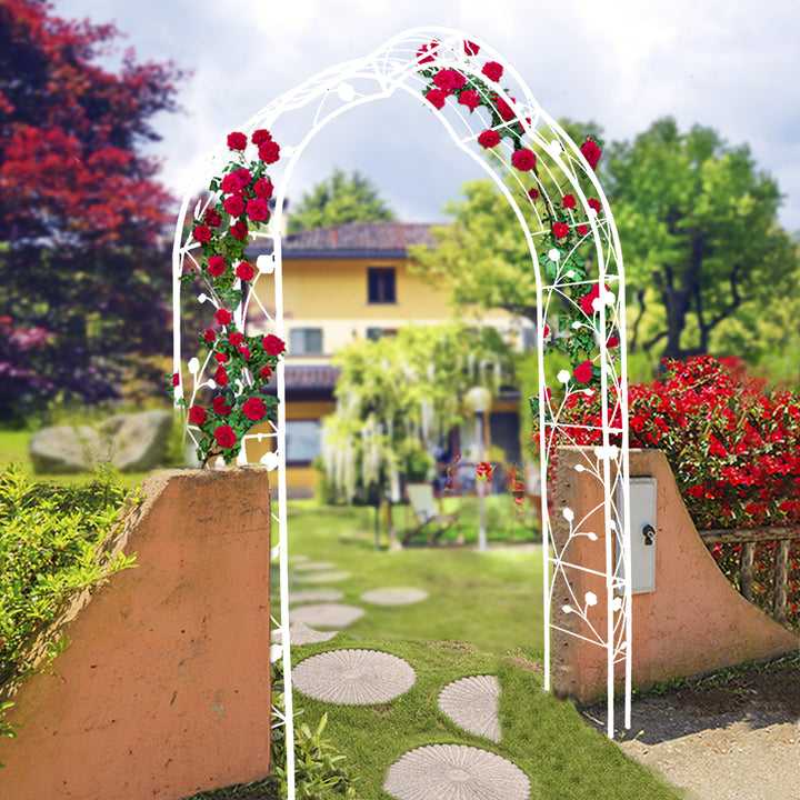 Metal Garden Arch Assemble Freely with 8 Styles Garden Arbor Trellis Climbing Plants Support Rose Arch Outdoor Arch Wedding Arch Party Events Archway White