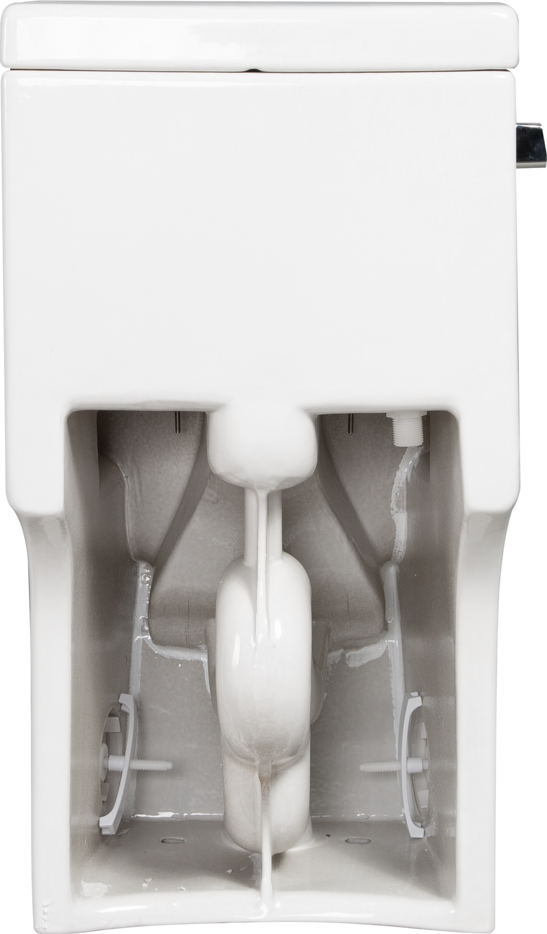 15 1/8 Inch 1.28 GPF 1-Piece Elongated Toilet with Soft-Close Seat - Gloss White  23T03-GW