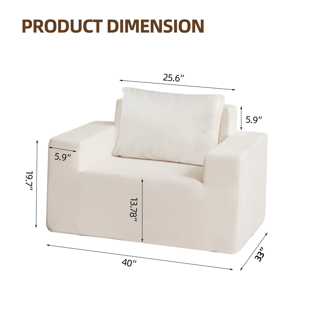 (Video) Sofa in a box Foam Sofa Couch with Pillow, Bean Bag Chairs for Adults Stuffed High-Density Foam, Large Bean Bag Sofa for Living room Bedroom Gaming Room