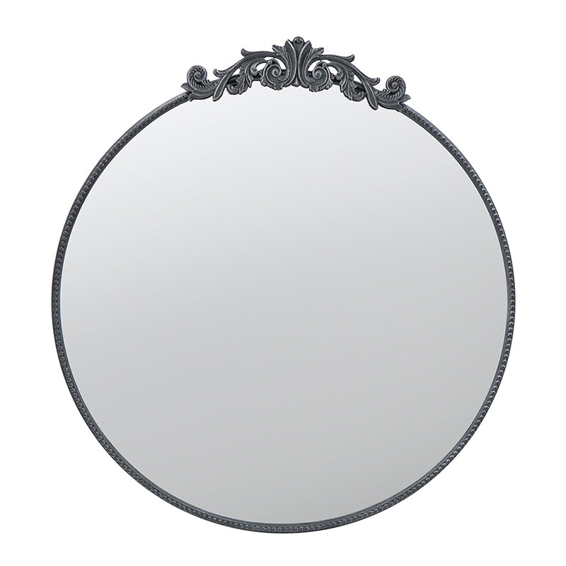 36" x 39" Classic Design Mirror with Round Shape and Baroque Inspired Frame for Bathroom, Entryway Console Lean Against Wall