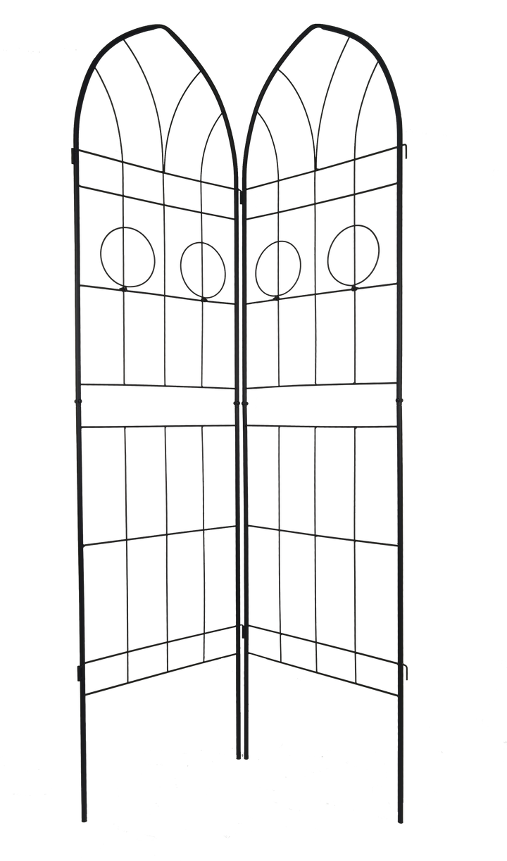 4 Pack Metal Garden Trellis 78.7" x 19.7" Rustproof Trellis for Climbing Plants Outdoor Flower Support Black