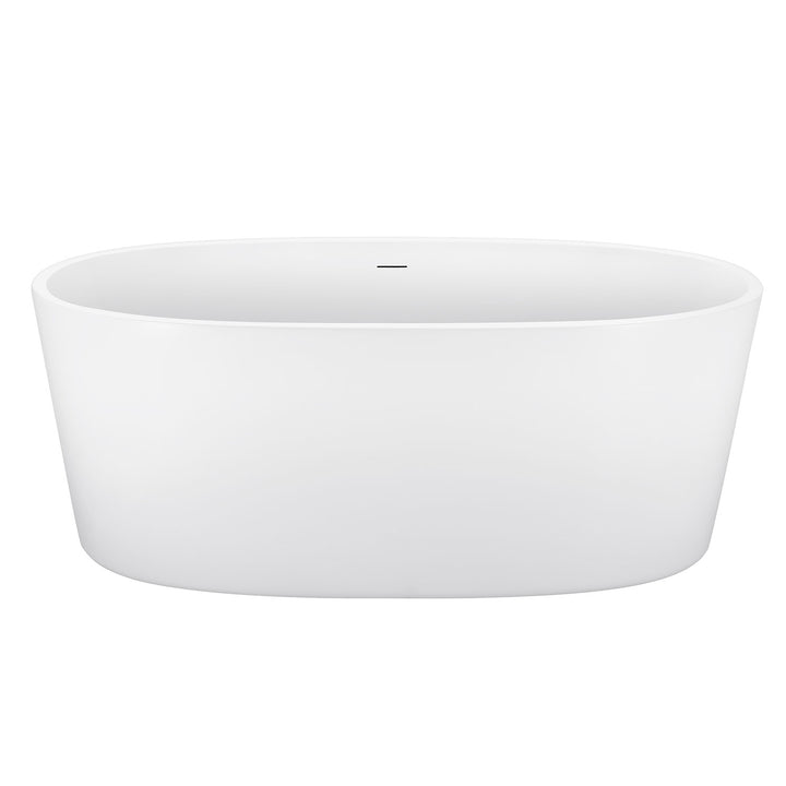 59" 100% Acrylic Freestanding Bathtub，Contemporary Soaking Tub，white Bathtub