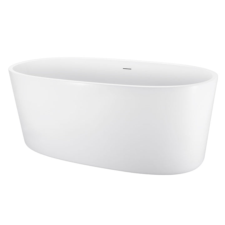 59" 100% Acrylic Freestanding Bathtub，Contemporary Soaking Tub，white Bathtub