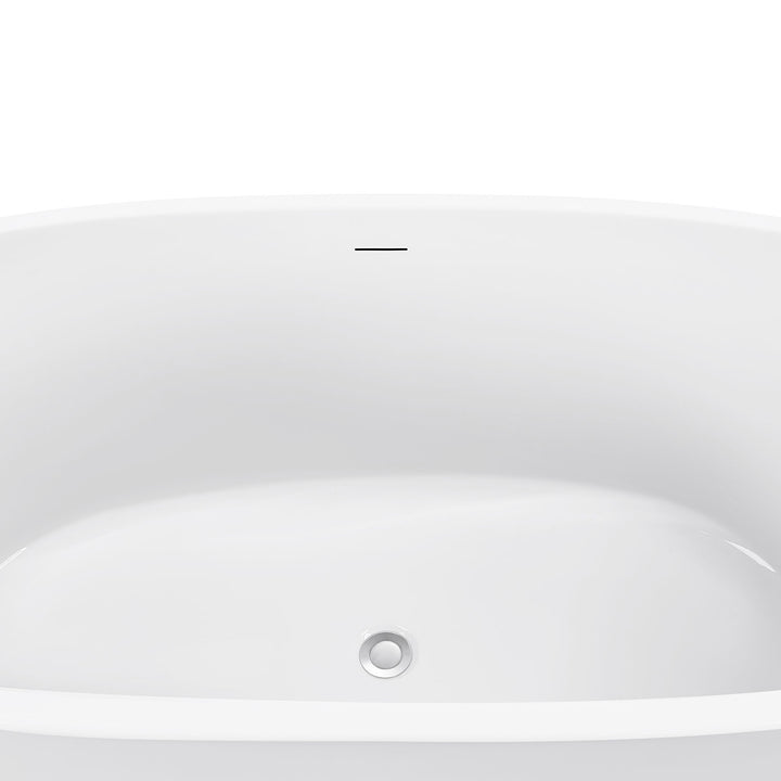 59" 100% Acrylic Freestanding Bathtub，Contemporary Soaking Tub，white Bathtub