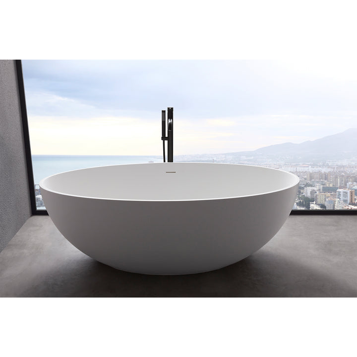 1700mm artificial stone solid surface freestanding bathroom adult bathtub 40 inch extra wide