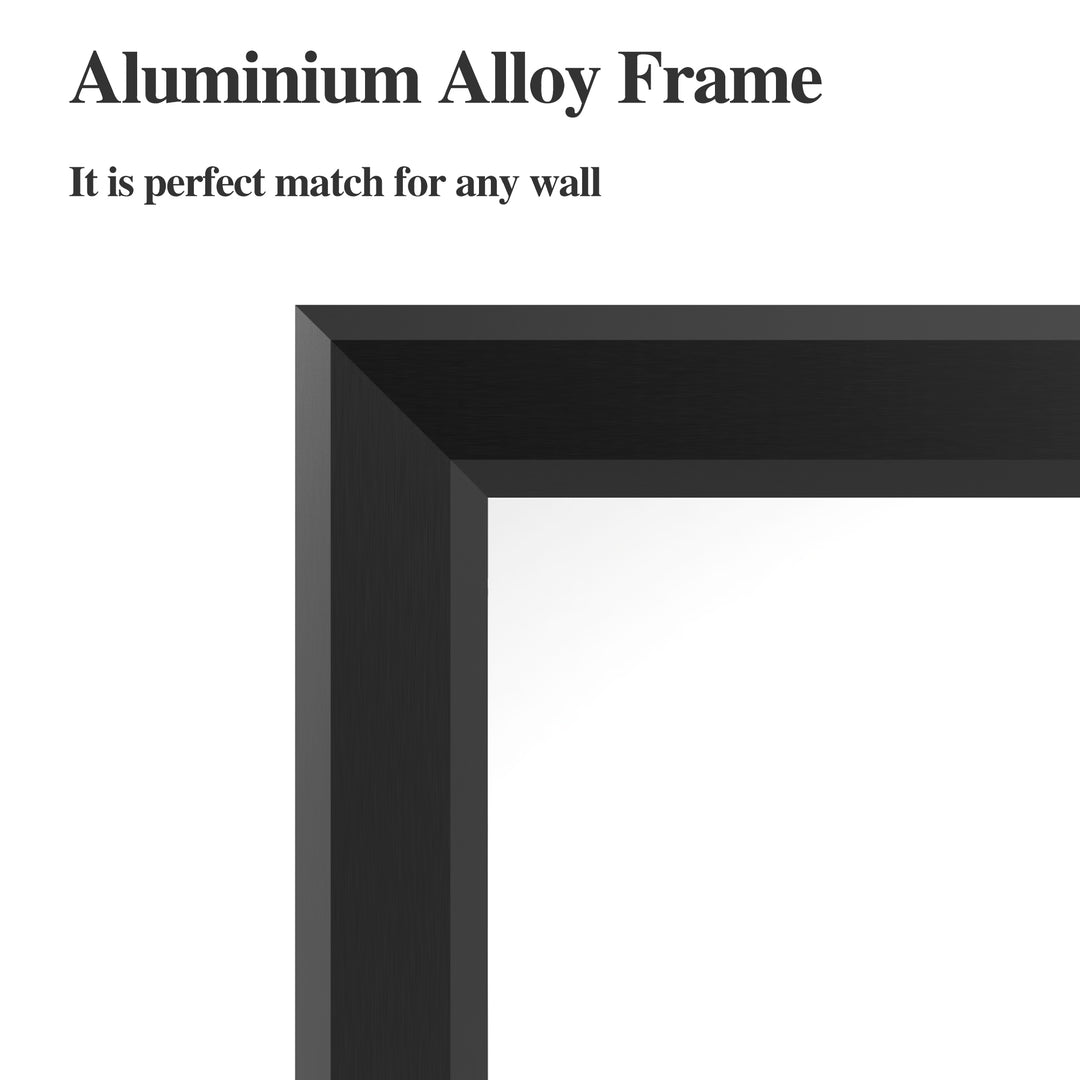 BEAUTME 60"x36" Oversized Modern Rectangle Bathroom Mirror with Balck Frame Decorative Large Wall Mirrors for Bathroom Living Room Bedroom Vertical or Horizontal Wall Mounted mirror with Aluminum Frame