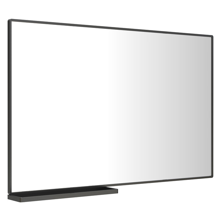 BEAUTME Modern Bathroom Mirror With Storage Shelf Rectangular Black Wall Mirrors for Bathroom Living Room Bedroom Hanging Mirror Aluminum Frame 40x30 Inch