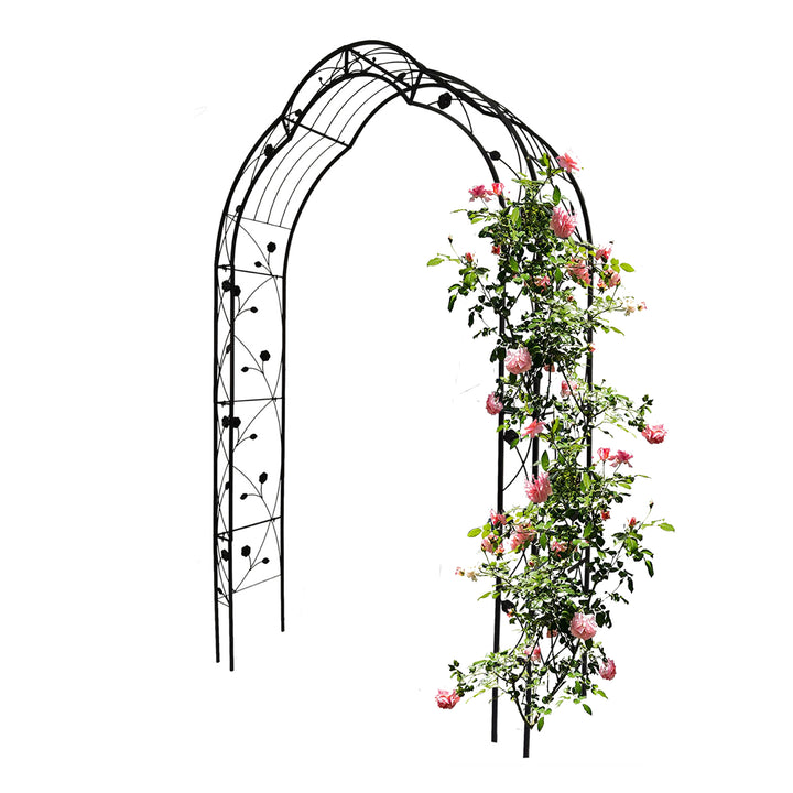 Metal Garden Arch Assemble Freely with 8 Styles Garden Arbor Trellis Climbing Plants Support Rose Arch Black