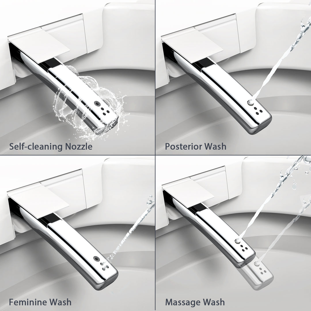 Smart Toilets with Heated Seat,Auto Flush,AUTO Open&Close,Warm Dryer,Foot Sensor,Night Light,Remote Control