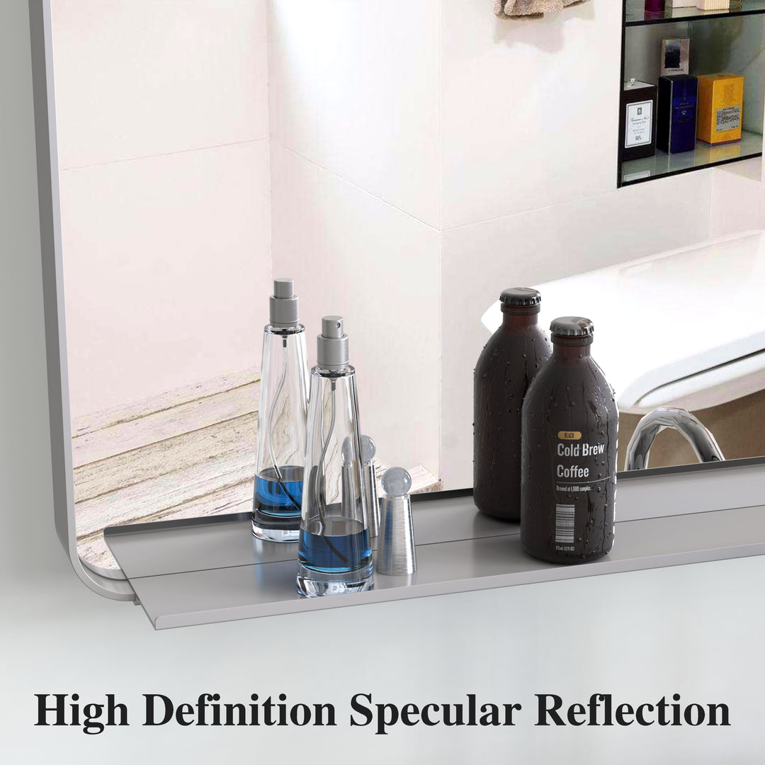 BEAUTME 72x36;72x48  Inches Oversized Bathroom Mirror with Removable Tray Aluminum Framed Wall Mounted Or Leaning To Wall