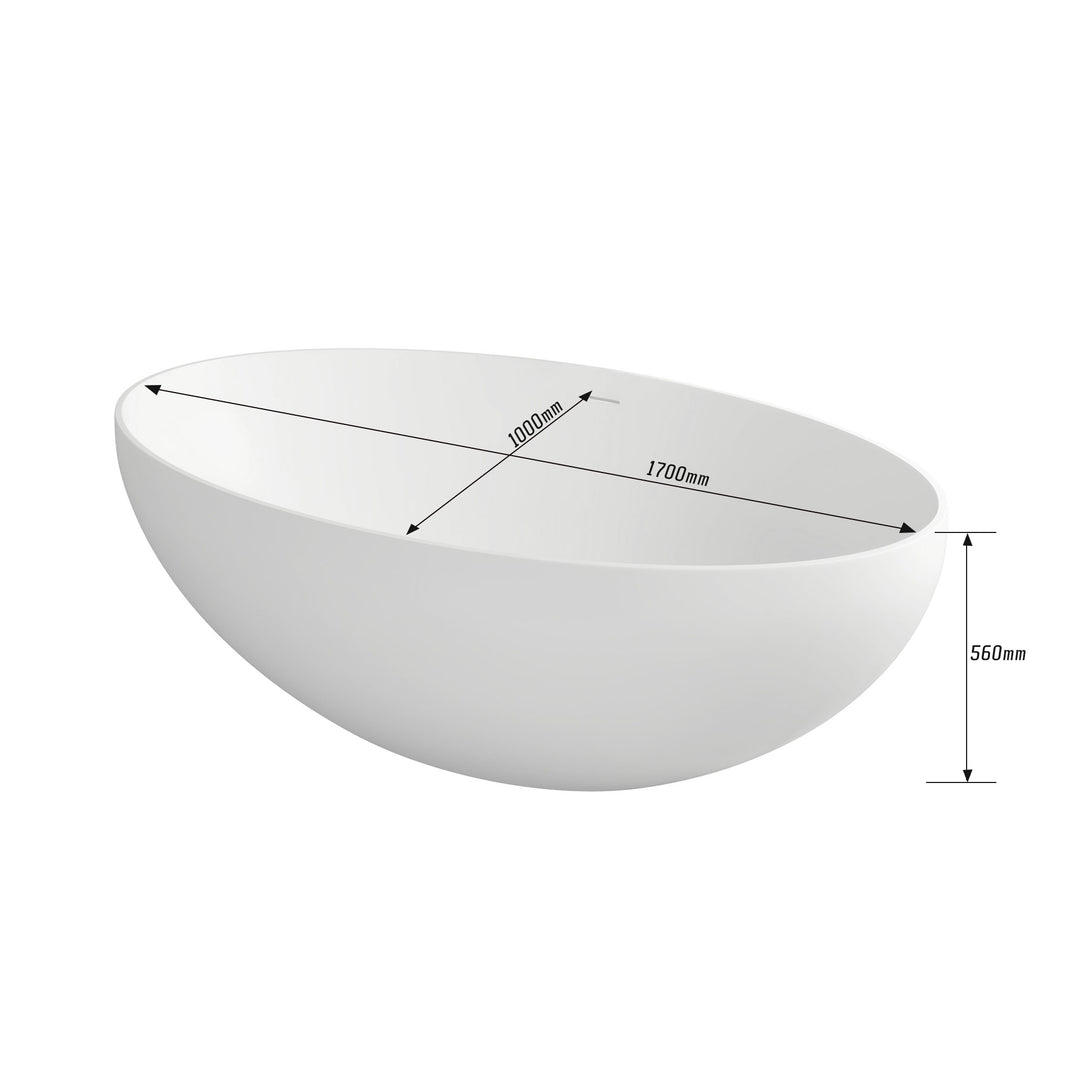 67 in. Solid Surface Freestanding Soaking Bathtub in Matte White