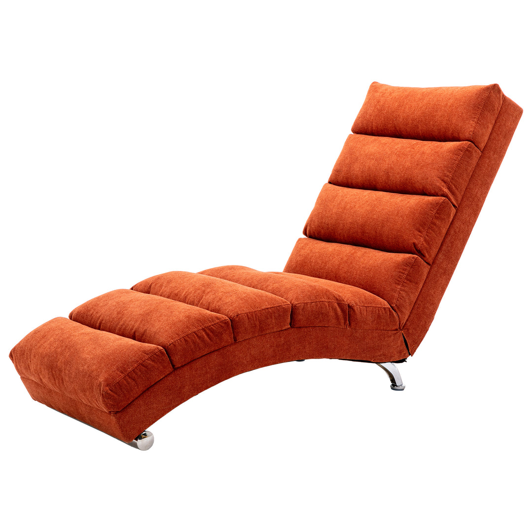 COOLMORE Linen Chaise Lounge Indoor Chair, Modern Long Lounger for Office or Living Room