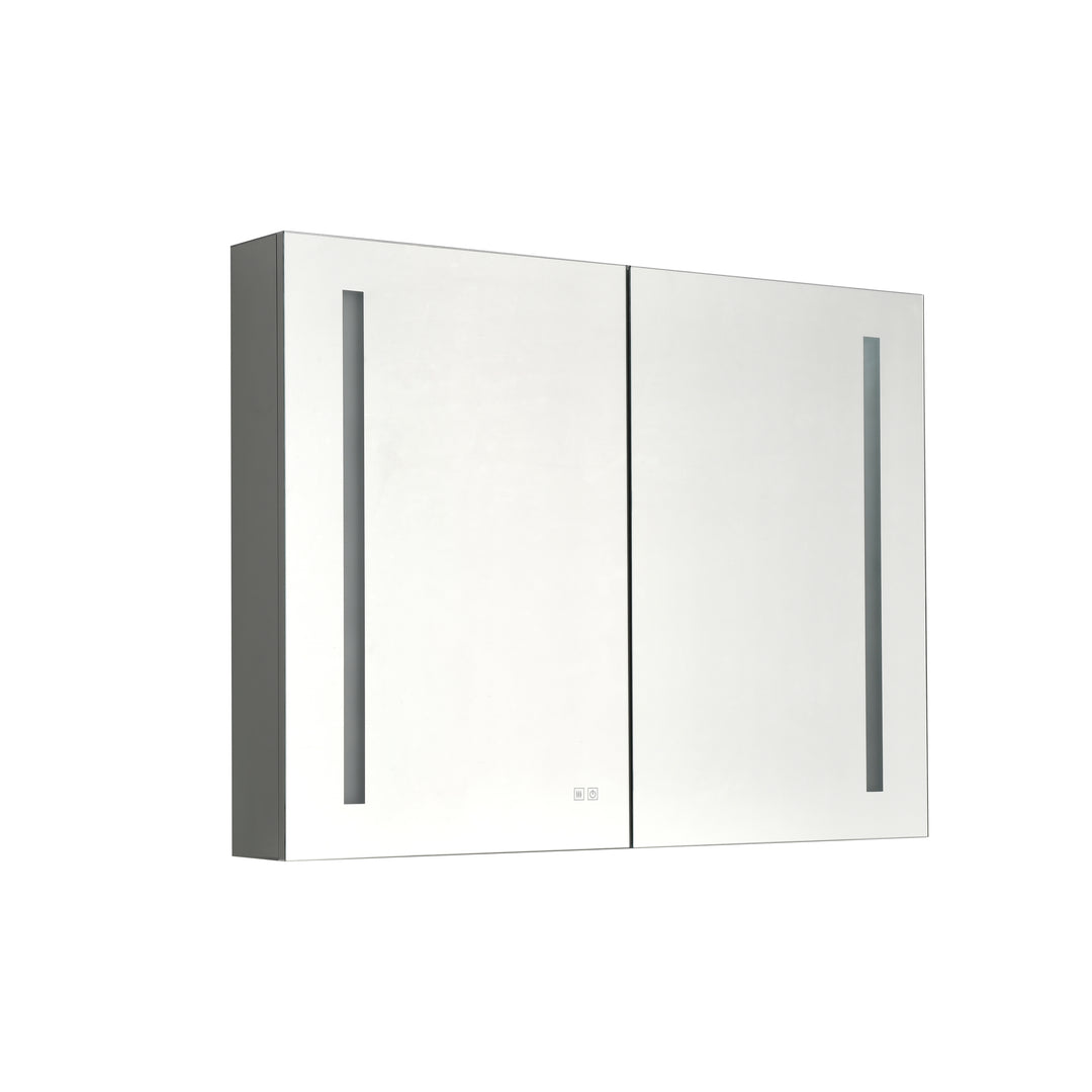 40in. W x 30 in. H LED Large Rectangular  Aluminum Alloy Surface Mount Medicine Cabinet with Mirror