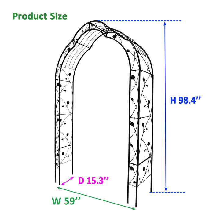 Metal Garden Arch Assemble Freely with 8 Styles Garden Arbor Trellis Climbing Plants Support Rose Arch Black