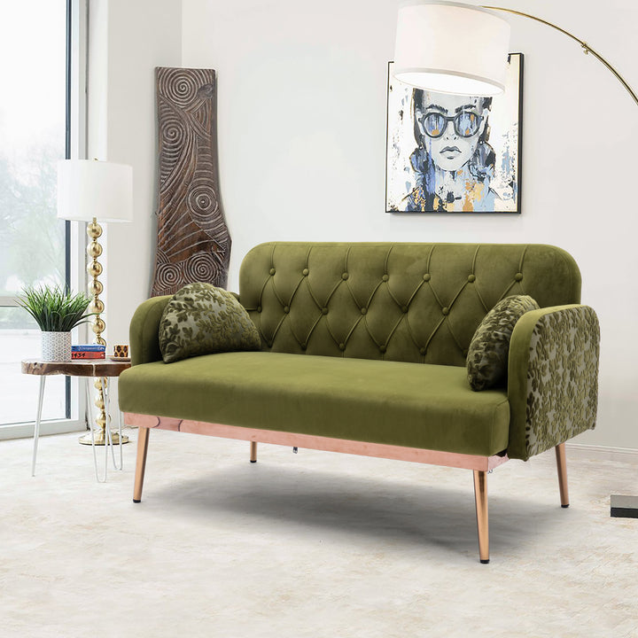 COOLMORE  Velvet  Sofa , Accent sofa .loveseat sofa with metal feet