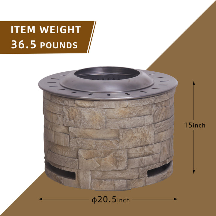 Stackstone Look Smokeless Firepit With Wood Pellet/Twig/Wood As The Fuel