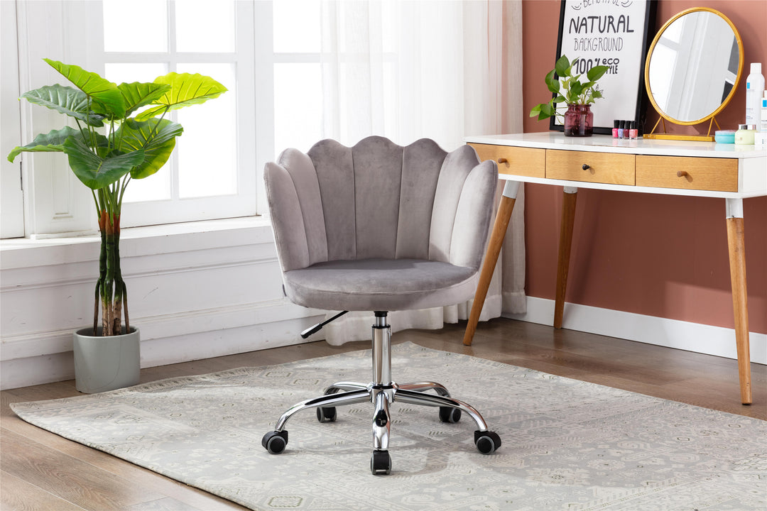 COOLMORE   Swivel Shell Chair for Living Room/Bed Room, Modern Leisure office Chair  Gray