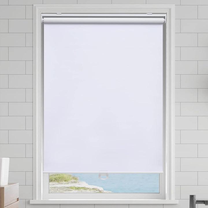 Customizable Cordless Roller Shades 100% Blackout Thermal Insulated, UV Protection Fabric,Various Color and Personal Printing Accepted