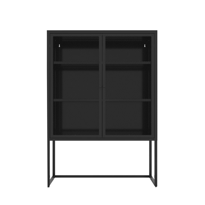 Black Storage Cabinet with Doors, Modern Black Accent Cabinet, Free Standing Cabinet, Buffet Sideboards for Bedroom, Kitchen,Home Office