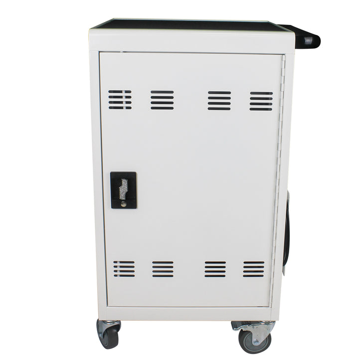 Mobile Charging Cart and Cabinet for Tablets Laptops 30-Device With Combination Lock(White)