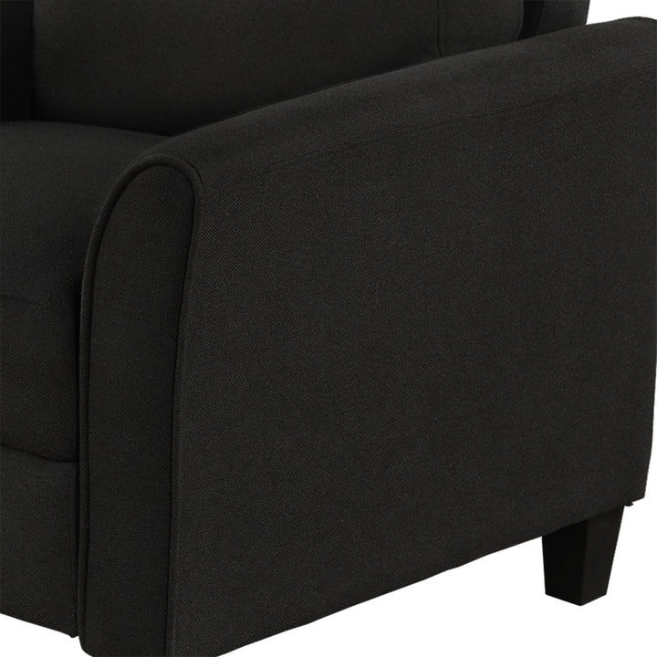 Living Room Furniture Armrest Single Sofa (Black)