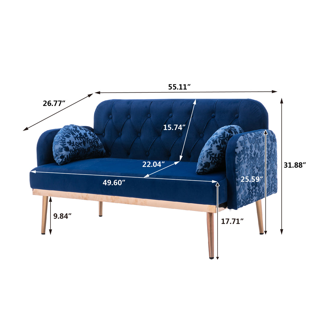 COOLMORE  Velvet  Sofa , Accent sofa .loveseat sofa with metal feet