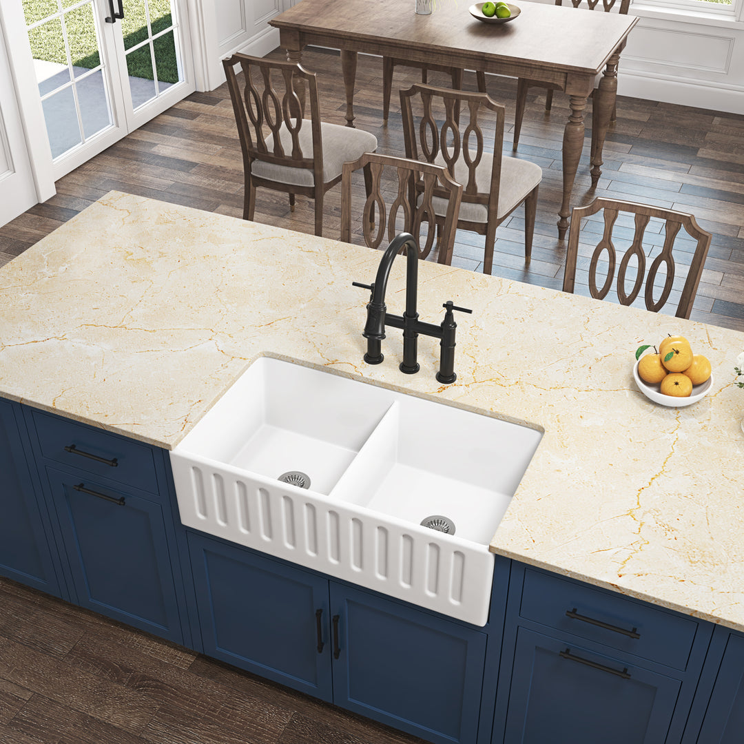 Inch  White Farmhouse Sink Deep Apron Sink Undermount Farmhouse Kitchen Sink Single Farm Sink