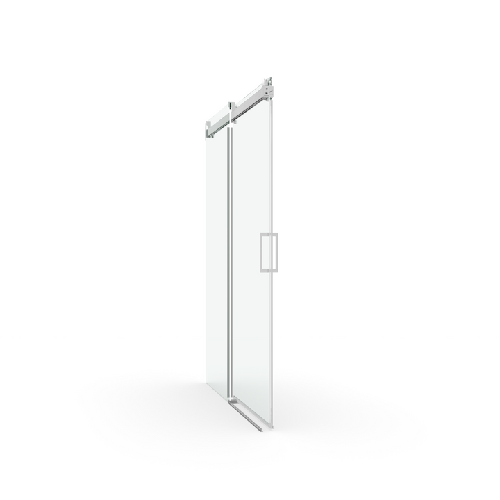 Elan 68 to 72 in. W x 76 in. H Sliding Frameless Soft-Close Shower Door with Premium 3/8 Inch (10mm) Thick Tampered Glass in Brushed Nickel 22D01-72BNX2